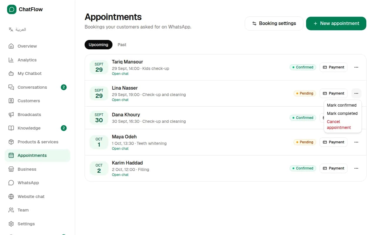Screenshot: Confirm or cancel