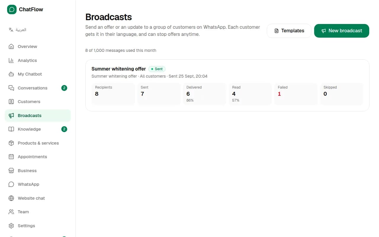 Screenshot: See the results