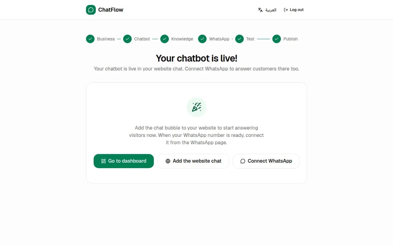 Screenshot: You're live