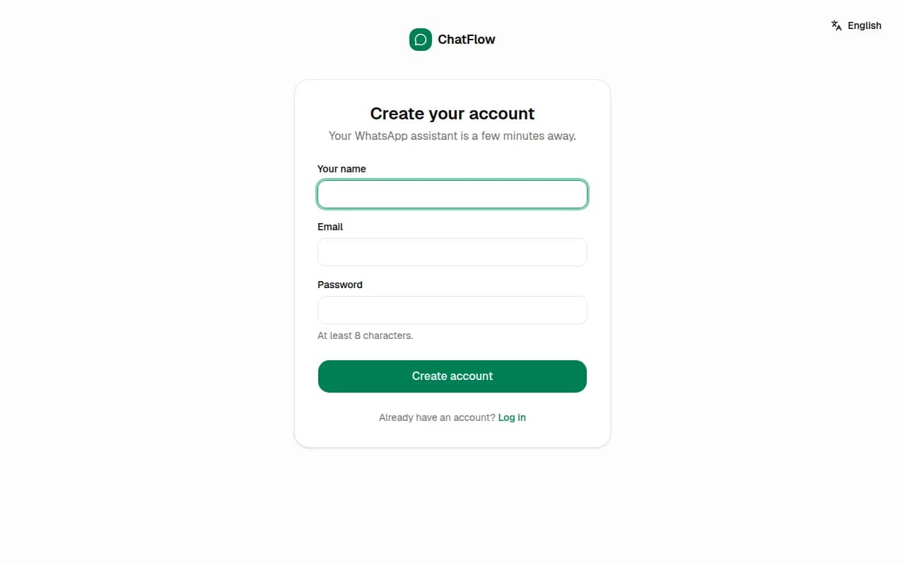 Screenshot: Create your account
